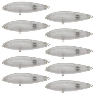 10PCS Unpainted Lure Blanks 10.55g 8.7cm with 7mm Free Fishing Eye Crankbait Simulation Blank Body Clear Hard Baits Trout Salmon Minnow Lure Popper Lures Topwater Freshwater 256