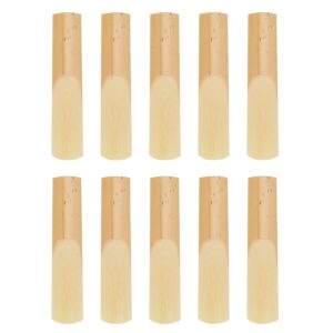 10PCs Tenor Saxophone Reeds Tenor Sax Accessories With Plastic Protective Cover Woodwind Musical Instrument Accessories for Beginners Educators Students