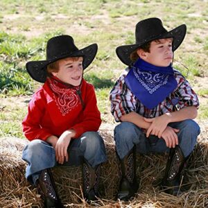 Zhanmai Cowboy Hat with Bandanna - 12 Piece Set for Halloween, Birthday Party or Costume (Black)