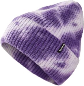 zowya ultrawarm winter beanie for men & women thermal lining double-layer skully thick knit beanie, 1-hat (purple)