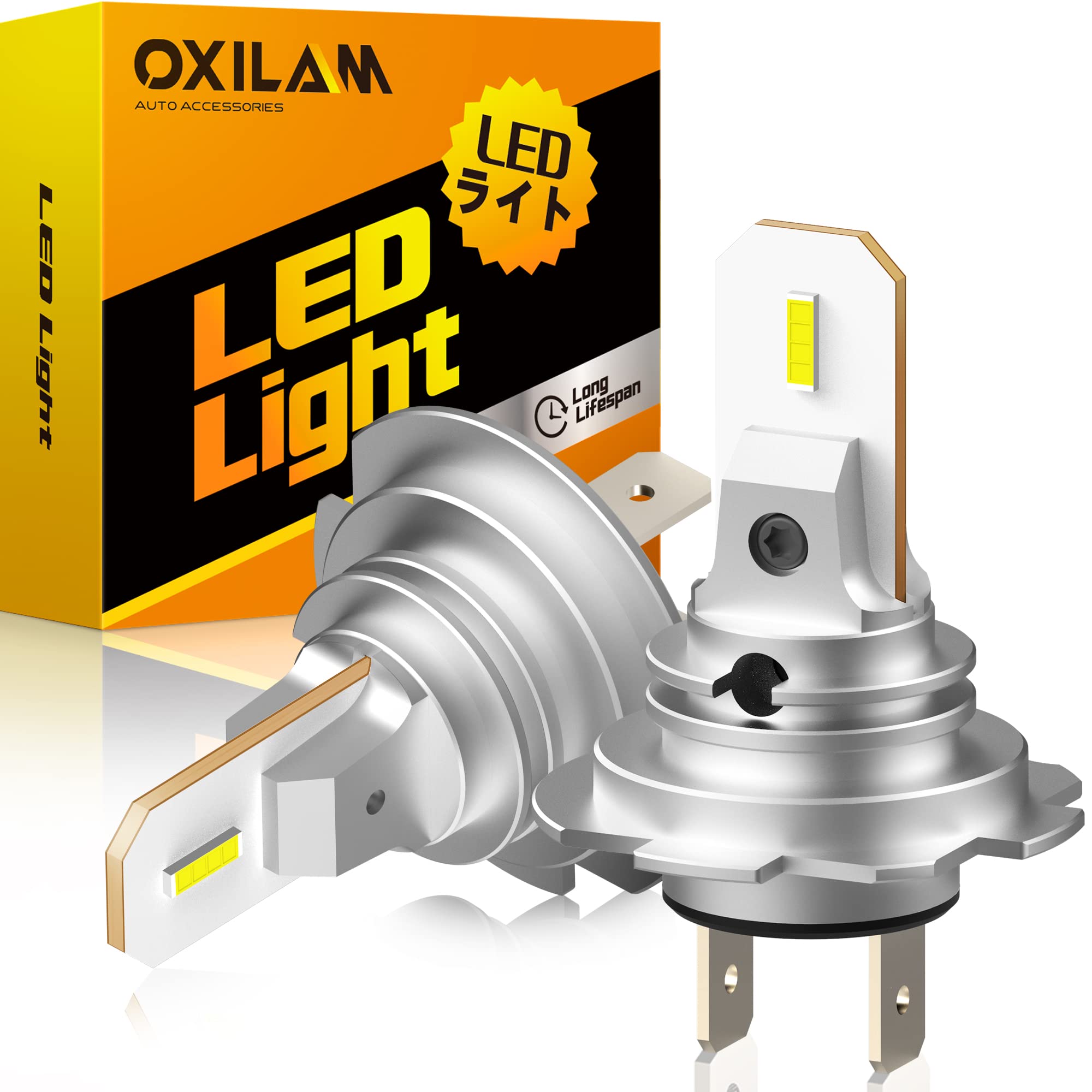 OXILAM H7 LED Bulbs 400% Brighter, 6500K Cool White 8 LED Chips No Dark Spot, 1:1 Size No Adapter Required, All-in-One Forward Light Fog Lights Replacement, Pack of 2