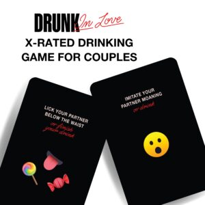 Drunk in Love Couples Drinking Card Game Fun Intimate Date Night Games Relationship Couples Games for Adults 50 Spicy Dare Cards Romantic Anniversary Party & Valentines Gifts