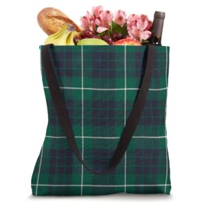 Hamilton Green Modern Scottish Clan Tartan Tote Bag