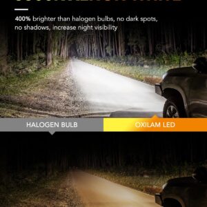 OXILAM H7 LED Bulbs 400% Brighter, 6500K Cool White 8 LED Chips No Dark Spot, 1:1 Size No Adapter Required, All-in-One Forward Light Fog Lights Replacement, Pack of 2