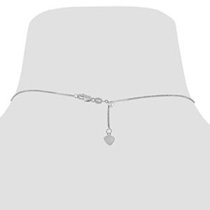 Floreo 10k White Gold 0.7mm Adjustable Box Chain Necklace, 22”