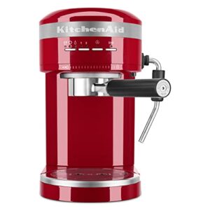 kitchenaid metal semi-automatic espresso machine - kes6503, empire red, 1.4 liters