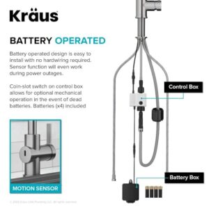 KRAUS Britt Touchless Sensor Commercial Pull-Down Single Handle Kitchen Faucet in Spot Free Stainless Steel, KSF-1691SFS