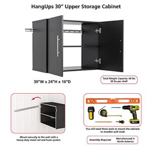 HangUps Upper Storage Cabinet, 30", Black