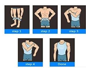 Henicepte Men Slimming Tummy Control Chest Compression Hide Gynecomastia Undershirt Shapewear White