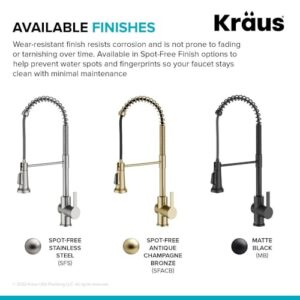 KRAUS Britt Touchless Sensor Commercial Pull-Down Single Handle Kitchen Faucet in Spot Free Antique Champagne Bronze, KSF-1691SFACB