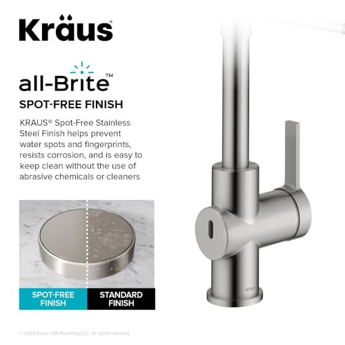 KRAUS Britt Touchless Sensor Commercial Pull-Down Single Handle Kitchen Faucet in Spot Free Stainless Steel, KSF-1691SFS