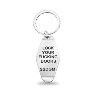 myospark lock your fucking doors hotel motel keychain my favorite murder ssdgm motel style keychain ssdgm true crime gift (lock doors hotel kc)