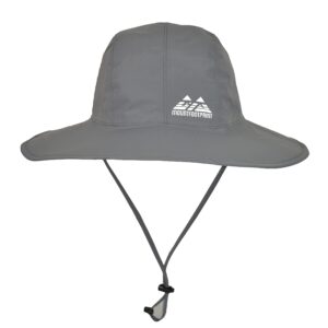 MOUNTFOOTPRINT Wide Brim Waterproof Bucket hat Sun Protection Fishing hat rain Hats Summer Unisex Water Resistant (Dark Gray)