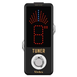 vivlex chromatic tuner pedal hd led display mini tuning pedal for guitar and bass high precision full metal shell with true bypass