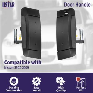 USTAR Black Exterior Door Handle Fit for Nissan 350Z 2003-2009 Left Driver and Right Passenger Pair Kit 80607-CD41E 80607-CD40E 80607-CD401 80607CD40B 80607CD40C