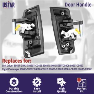 USTAR Black Exterior Door Handle Fit for Nissan 350Z 2003-2009 Left Driver and Right Passenger Pair Kit 80607-CD41E 80607-CD40E 80607-CD401 80607CD40B 80607CD40C