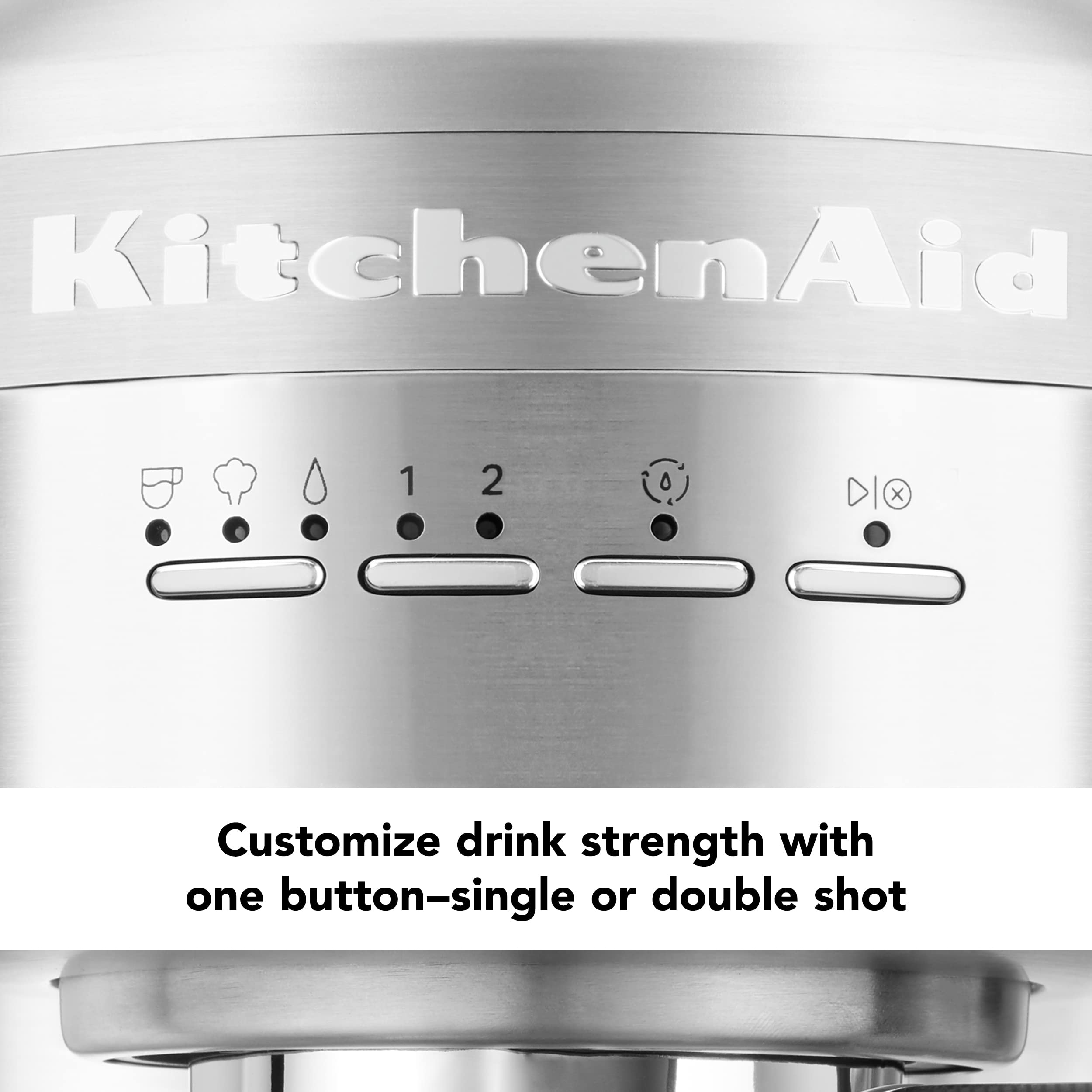 KitchenAid Metal Semi-Automatic Espresso Machine - KES6503, Brushed Stainless Steel, 1.4 Liters