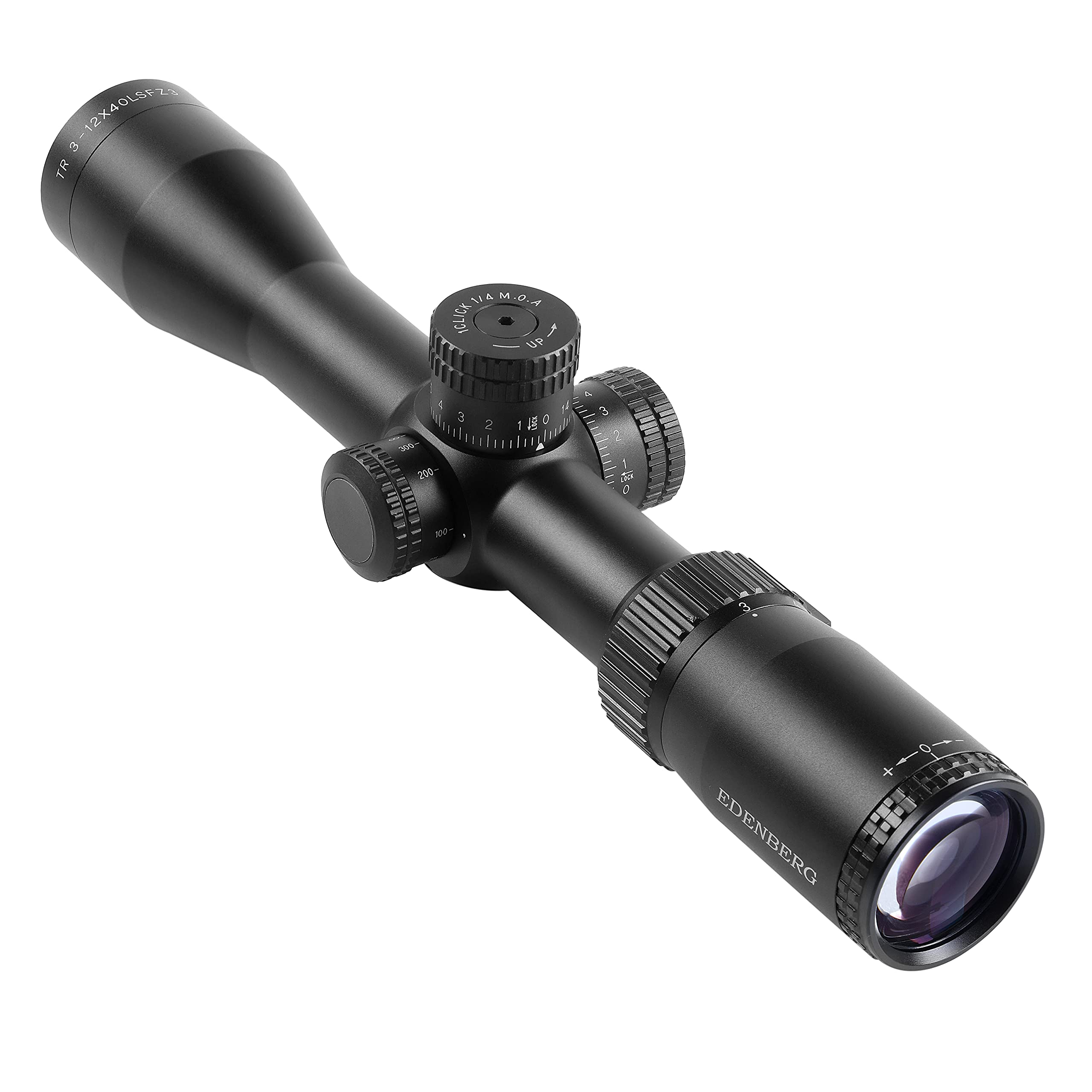 Edenberg 3-12x40 Parallax Adjustment, Rifle Scope for Hunting,30mm Tube,Lockable W/E Turrets, Wide Field of View, Fast Focus Eyepiece, Long Eye Relief,Flip Up Cover