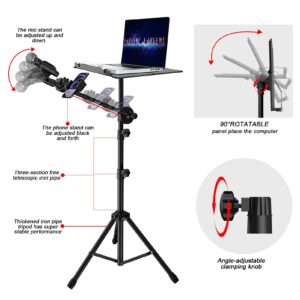 Sheet Music Stand - 3 IN 1 Professional Portable Music Stand with Folding Tray, Detachable Microphone Stand, Phone Holder and Carry Bag, Dual-Use Music Stand for Sheet Music & Projector Stand