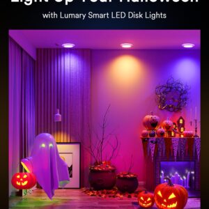 Lumary Smart WiFi Recessed Lights 5/6 Inch Can Lights, Smart LED Flush Mount Ceiling Lights, Dimmable RGBWW Surface Mount Disk Lights Work with Alexa/Google Assistant-ETL Listed