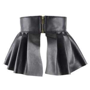 Sun Kea Women's Dress Belt PU Leather Pleated Fashion Stretchy Peplum Cinch Belt Skirt Style Elastic Wide Waistband