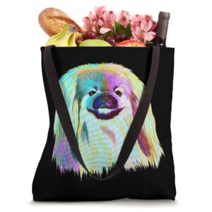 Colourful Dog Pekingese Tote Bag