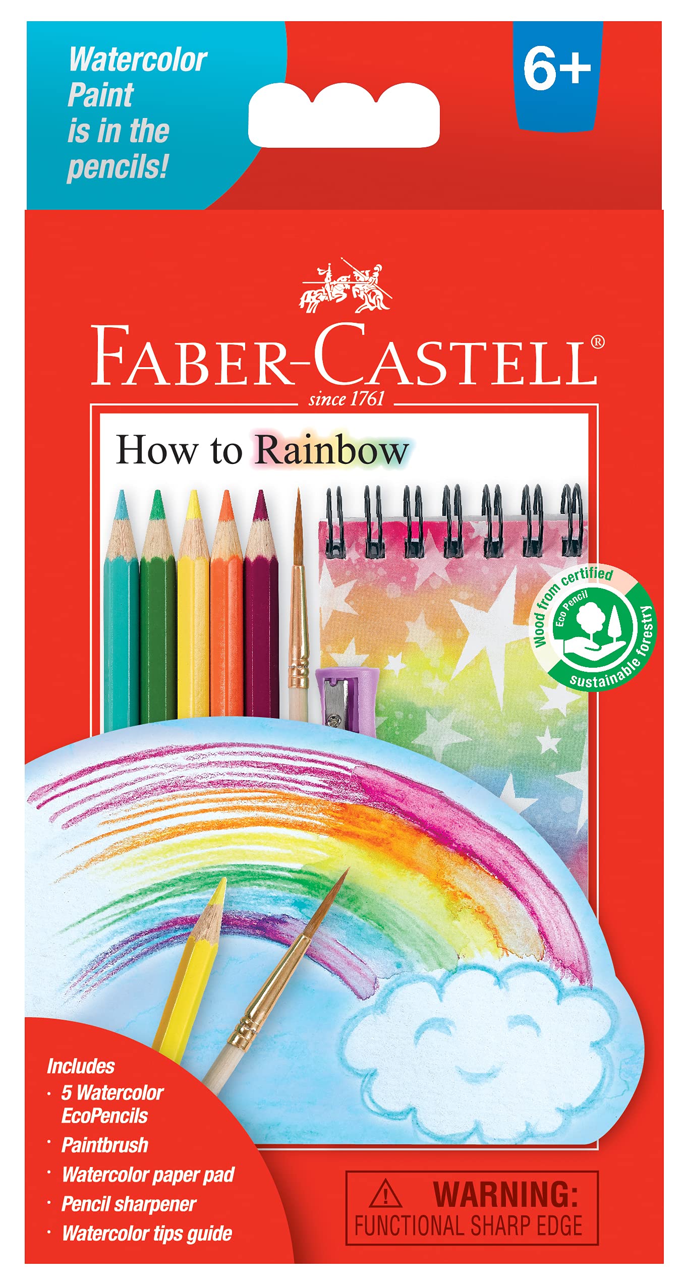 Faber-Castell How to Rainbow Watercolor Pencils Set - Kids Painting Kits, Art Kit for Kids 6-8+