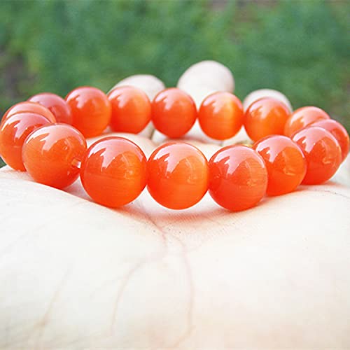 COLORFUL BLING Carnelian Crystal 12mm Bracelet Natural Carnelian Gemstone Bracelet Orange Natural Powerful Selenite Bracelet Jewelry for Women - 2 Pcs