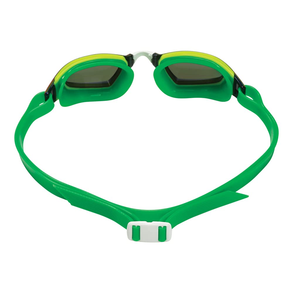 MP Michael Phelps XCEED Competetive Swimming Goggles - Made in Italy - Unisex Adult Goggles for Men and Women | Green Mirrored, Yellow & Green, EP1310703LMV