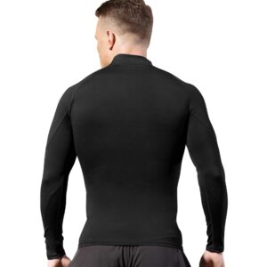 Men's Compression Shirts Long Sleeve Athletic Workout Tops Gym Undershirts Active Sports Baselayers Black Medium