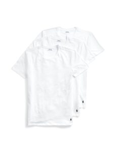 polo ralph lauren men's classic fit cotton crew tee big & tall, white/cruise navy, 2x