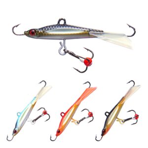 bassdash ice fishing lures with glide tail wings winter ice jigging fishing jigs for bass perch walleye pike