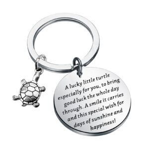 sea turtle keychain turtle lovers gifts for women lucky turtle jewelry going away gifts for friends (a lucky little turtle)