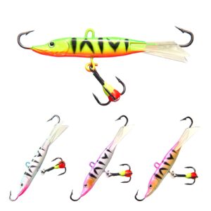 bassdash ice fishing lures with glide tail wings winter ice jigging fishing jigs for bass perch walleye pike