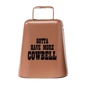 Bevin Bells "Gotta Have More Cowbell" (Medium) | Kentucky Cow Bell w/ Copper Color | Made from Steel | Loud Noise Makers w/ Handle | Made in CT, USA