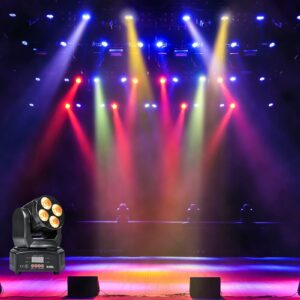 50W RGBWA+UV 6 in 1 Moving Head Lighting DJ Lights Sound Active LED Wash Stage Lights Professional DMX 16/18CH Disco Lights for Party KTV Pub Bar Show Wedding Ceremony...