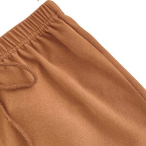 MakeMeChic Women's 3pack Elastic Waist Knot Front Lounge Track Shorts Brown Apricot Rust Brown XL