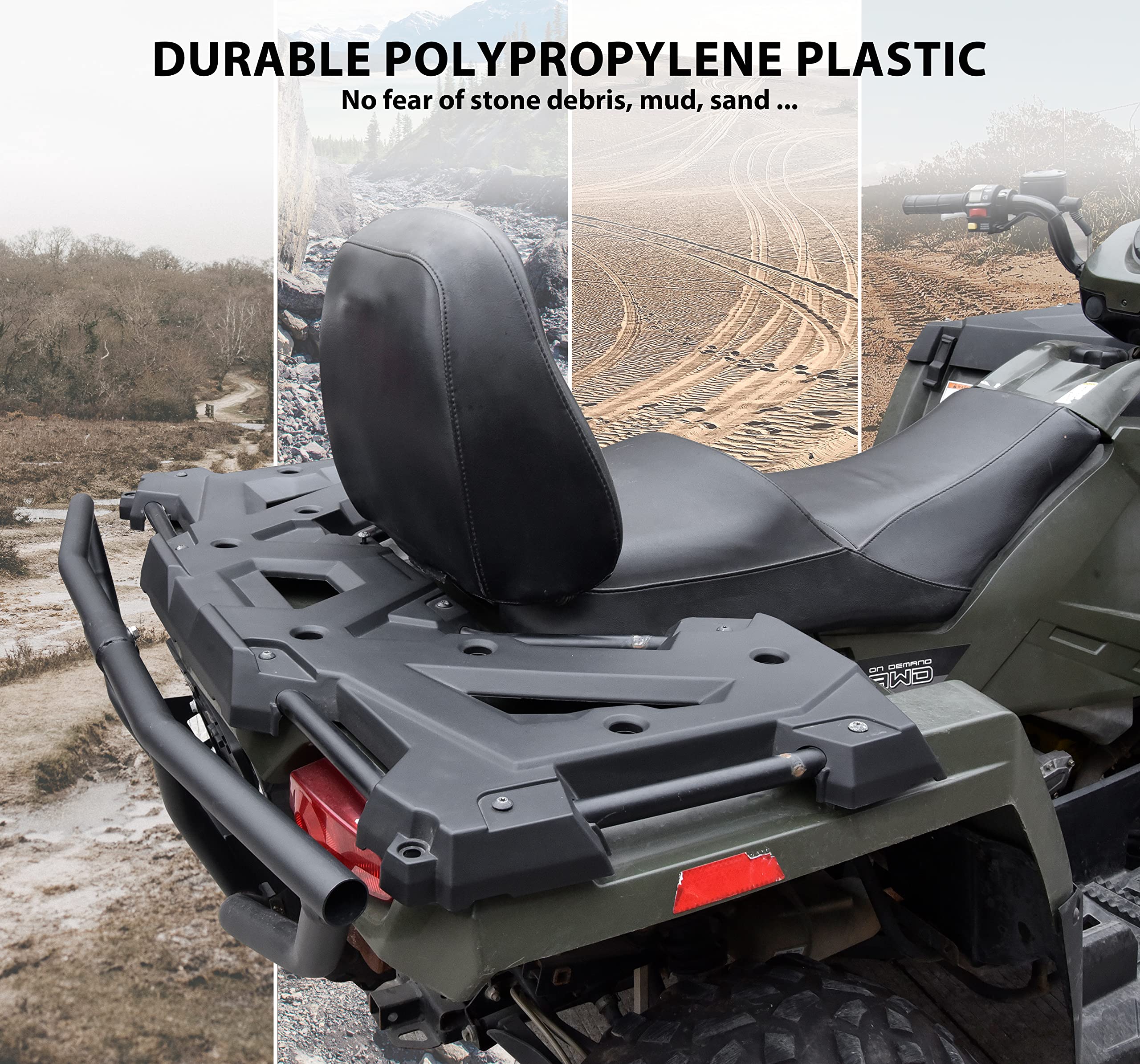 SAUTVS Rear Rack Back Rack Plastic Storage for Polaris Sportsman 570 2014-2020, Sportsman 450 2016-2020, Sportsman Touring 570 SP 2015-2021, Sportsman Touring 570 EFI 2014-2023, Replace# 2635059-070