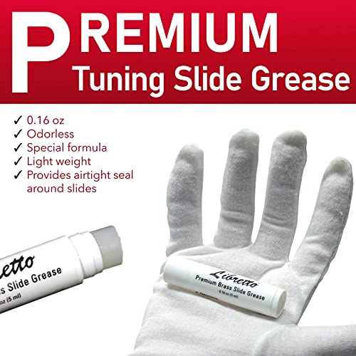 Libretto Low Brass ALL-INCLUSIVE Cleaning Kit with Instructions: Valve Oil + Slide Grease + Cleaning Cloth + Mouthpiece/Valve/Bore Brushes. A Great Gift for Tuba, Euphonium, Baritone, Sousaphone &More