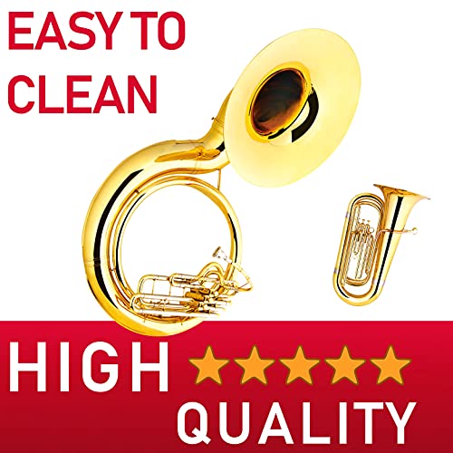 Libretto Low Brass ALL-INCLUSIVE Cleaning Kit with Instructions: Valve Oil + Slide Grease + Cleaning Cloth + Mouthpiece/Valve/Bore Brushes. A Great Gift for Tuba, Euphonium, Baritone, Sousaphone &More