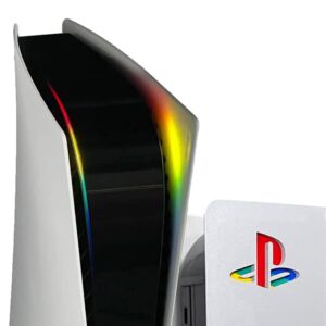 power light decal and underlay sticker combo for ps5 playstation 5 (rainbow)