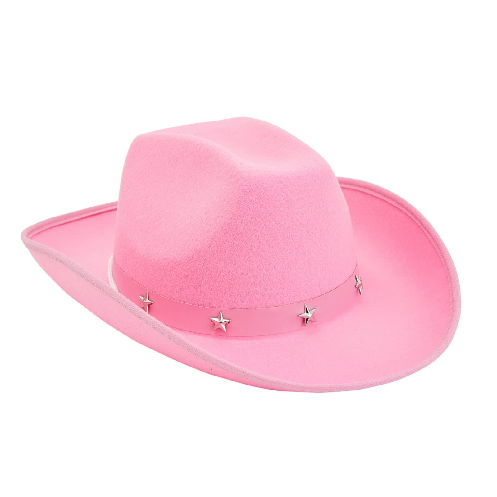 Zodaca Felt Pink Cowgirl Hat for Women and Men, Costume Accessories (14.8 x 10.6 x 5.9 Inches)