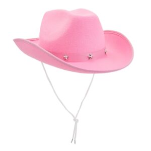 zodaca felt pink cowgirl hat for women and men, costume accessories (14.8 x 10.6 x 5.9 inches)