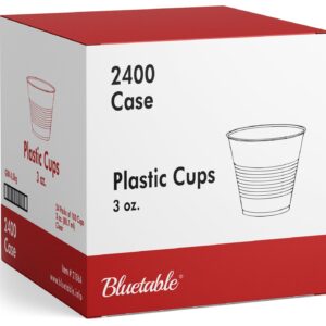 Plastic Cups 3 oz Bulk Case 2400 - Disposable Clear Cups 3 ounce - Small Bathroom Cups - Daily Chef Translucent Cups, Mouthwash & Medical Sample Urine Cups Water Cooler Dispenser [2400 Pack / Case]