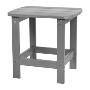 flash furniture charlestown tiered commercial poly resin adirondack side table - gray - all-weather - indoor/outdoor