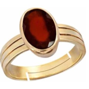 Kevat Gems Natural Certified Hessonite Garnet/Gomed 4.00-11.00 Ct. Gemstone Unisex Ring in Panchadhatu (Cooper),Birthstone Jewelry (6.00 Ct., Women)