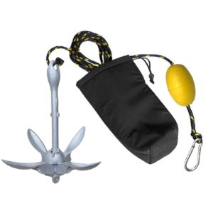 isure marine 1.5kg/3.5 lbs boat anchor ，kayak fishing galvanized anchor kit， folding anchor system for kayak canoes accessories