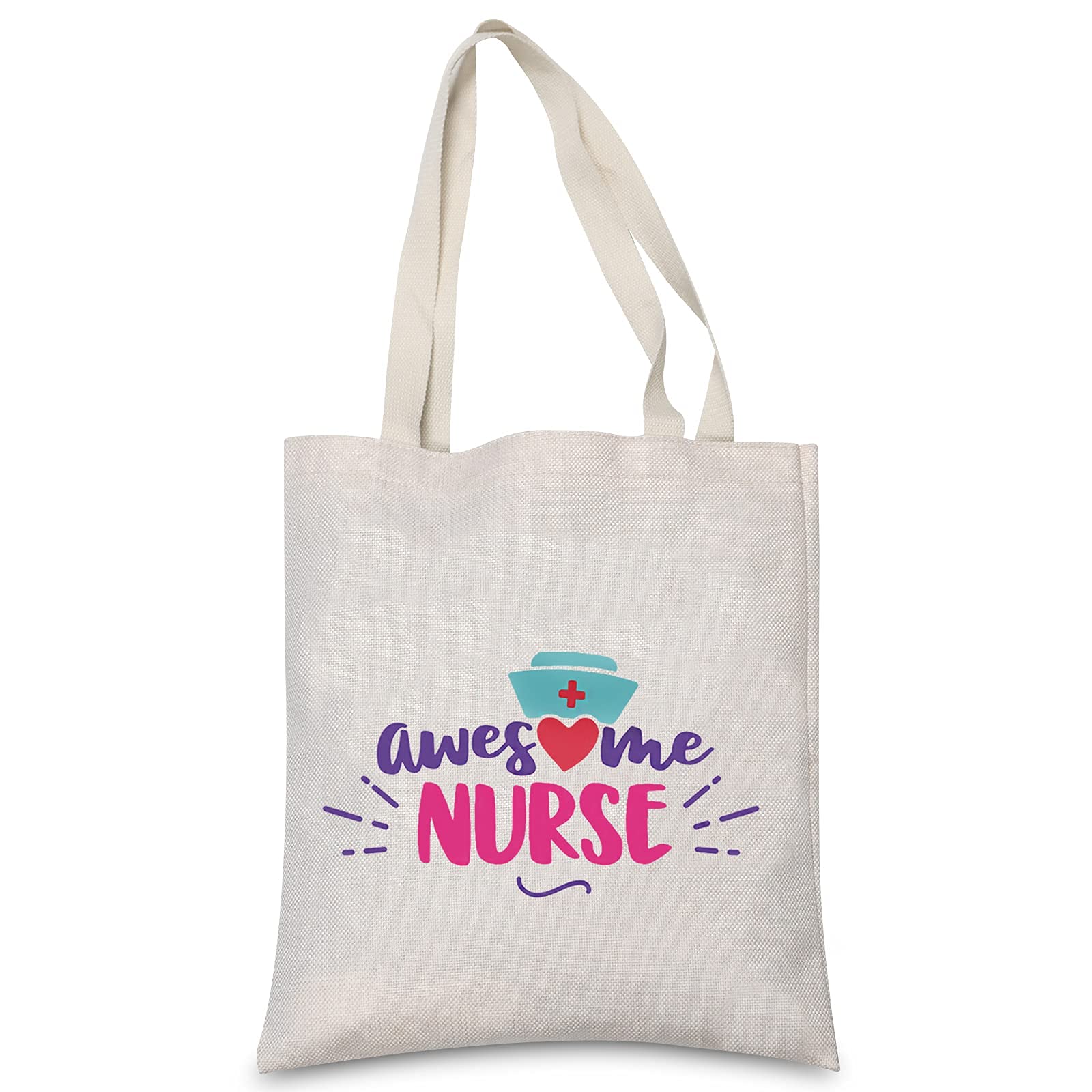 LEVLO Best Nurse Gift Awesome Nurse Shopping Bag Birthday Present Nurse Tote Bags (Awesome Nurse)