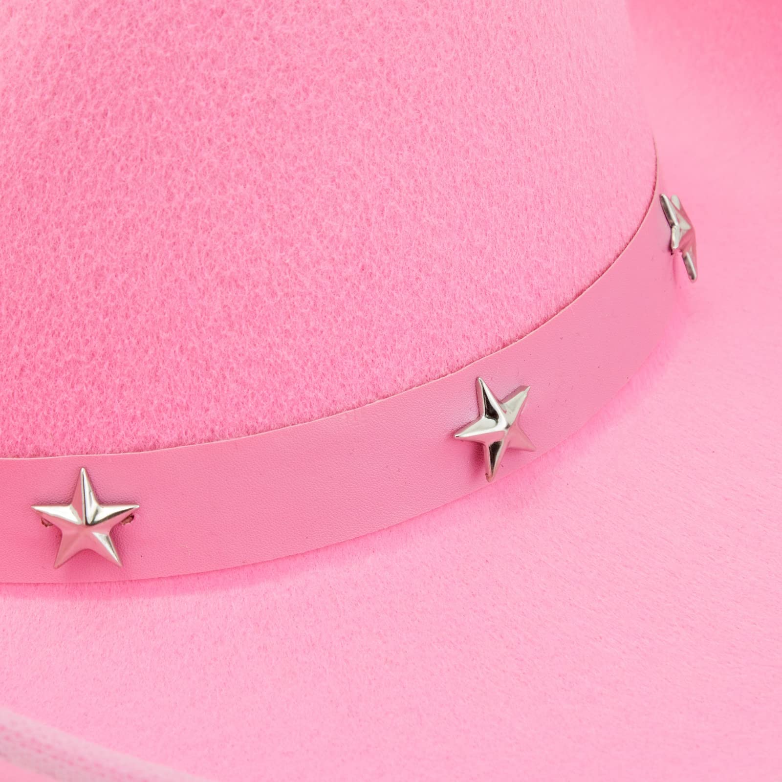 Zodaca Felt Pink Cowgirl Hat for Women and Men, Costume Accessories (14.8 x 10.6 x 5.9 Inches)