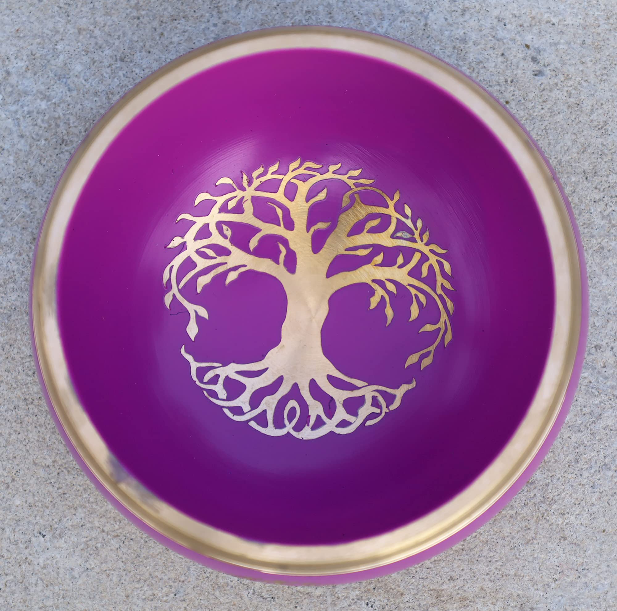 Tree Of Life Singing Bowl Complete Set ~ For Meditation, Yoga, Spiritual Healing and Mindfulness (Pink)